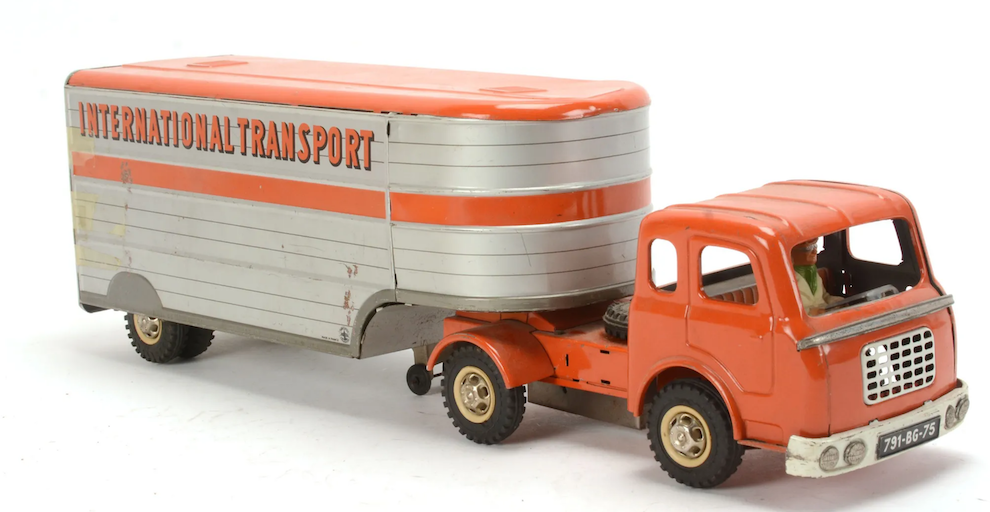 ANCIEN JOUSTRA N°432 "TRANSPORTS INTERNATIONAUX" 1953 32cm dans l'état