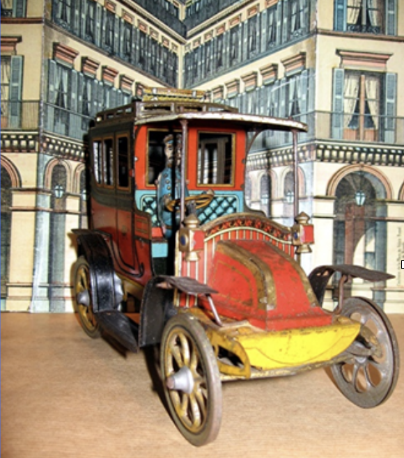 Voiture en tôle rétro 12x5x6cm lithographiée en métal | Ancien & Location – Antique & Hire