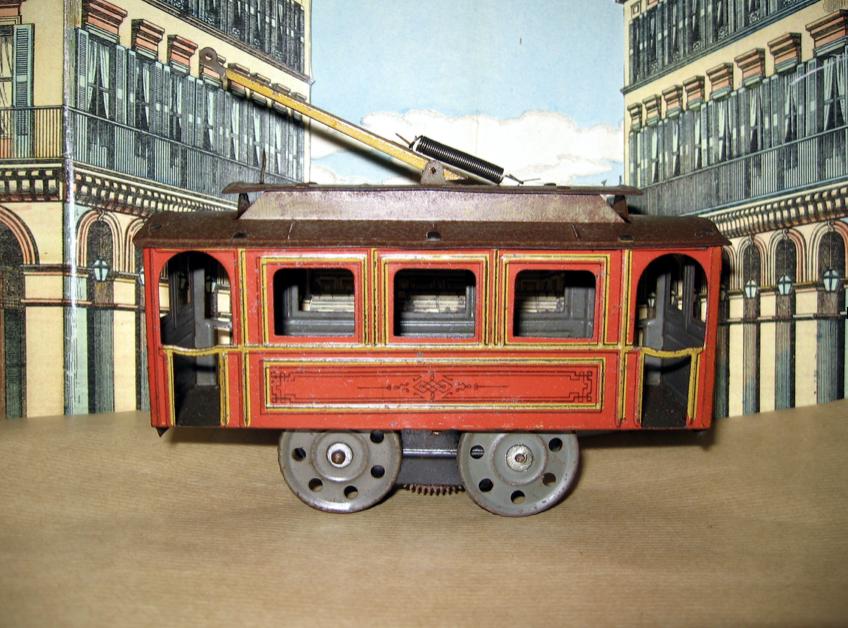 Allemagne, tramway mécanique en tôle - Auktionen & Preisarchiv