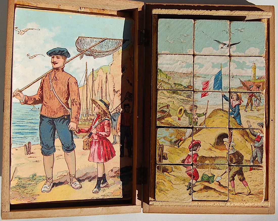 Jeu De Cubes En Bois Anglais Vintage 'Wild Animals' Circa 1880 - Avec Provenance - Excellent État