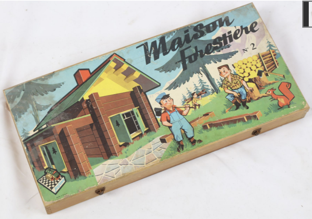 Ancien Jeu De Construction En Bois Batiss N°1 – Fabrication Française – Jouet Vintage éducation