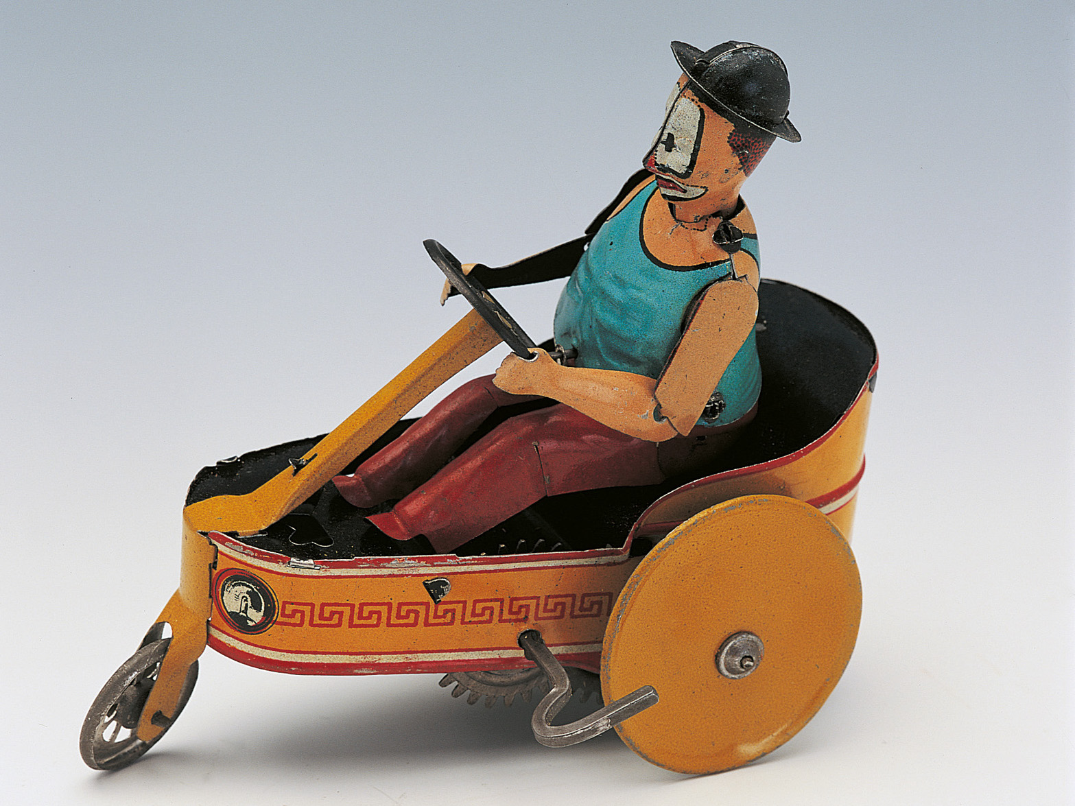 Moto Paya Rouge Et Pilote - Jouet Ancien Tôle Lithographiée - État Impeccable I-922