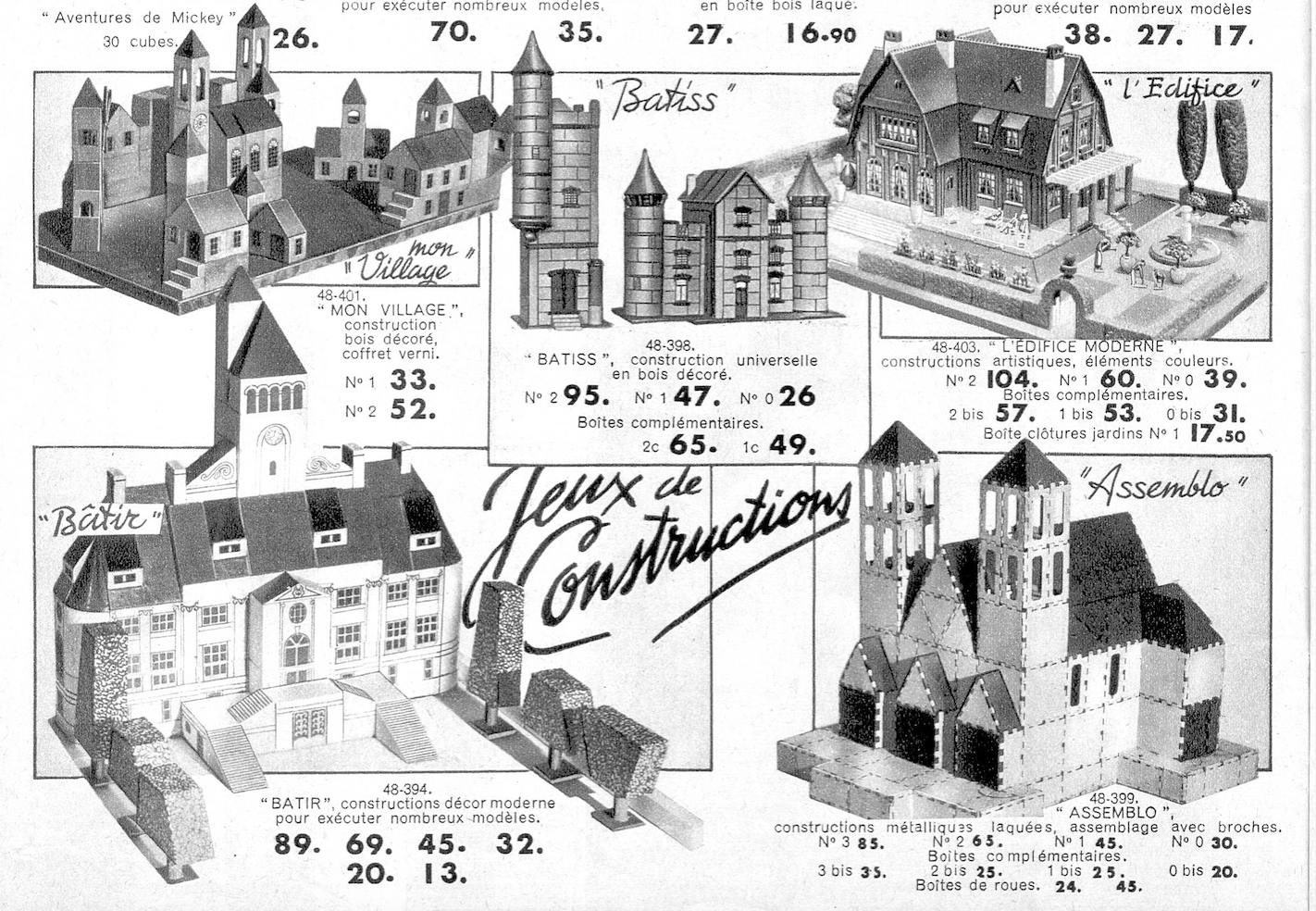 ANCIEN JEU DE construction en bois: architecture française modèle déposé 1930 EUR 14,90 - FR